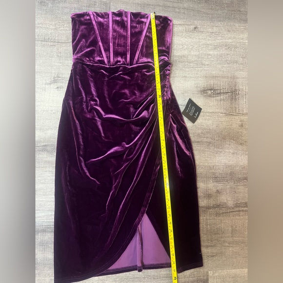 LULUS Glamorous Celebrations Dark Purple Velvet Strapless Tulip Dress - Picture 9 of 9